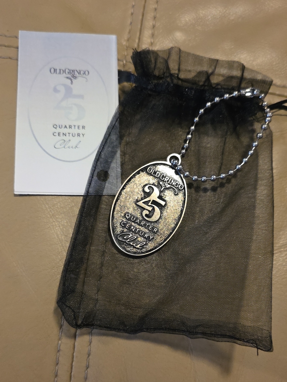 NEW Old Gringo Silver 25th Quarter Century Club Pendant Keychain